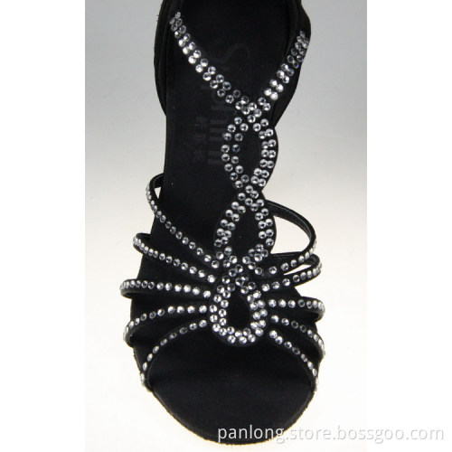 Crystal Latin Shoes Black Latin Dance Shoes
